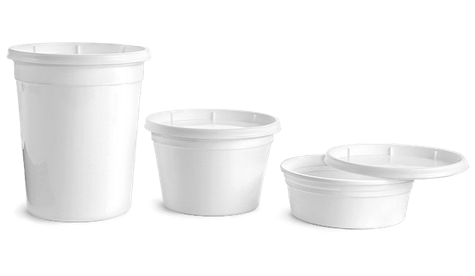 Plastic White Polypro Tubs with Lids